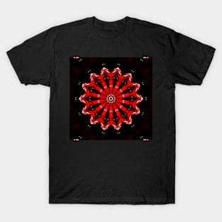 Ominous Red Kaleidoscope pattern (Seamless) 17 T-Shirt
